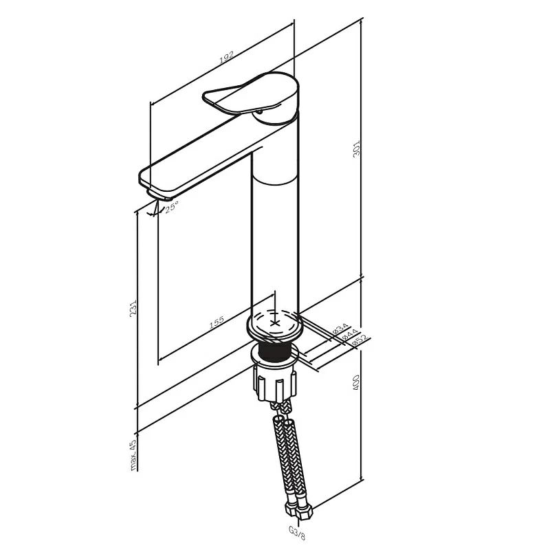 Смеситель для раковины (умывальника) AM.PM X-Joy F85A92044 высокий, розовое золото