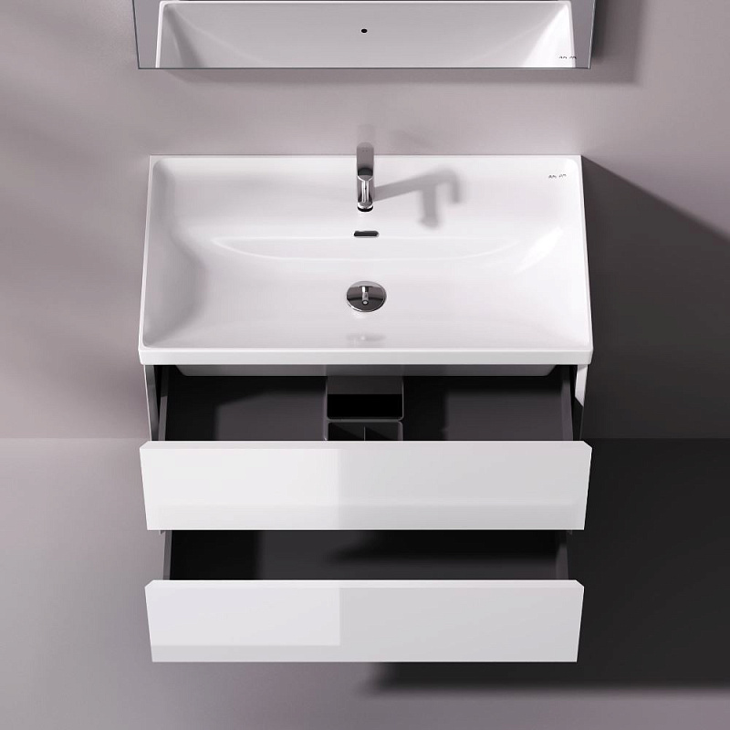 Тумба с раковиной 80 AM.PM Above M9X-FSX0802WG-WCC0800WG напольная, белая глянцевая