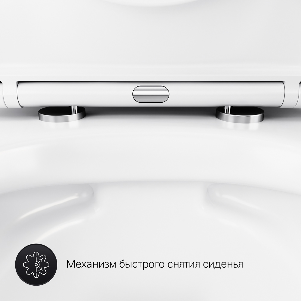 Унитаз подвесной FlashClean с сиденьем микролифт Sense C741701SC, Белый