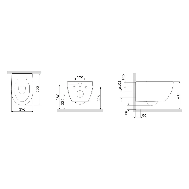 Унитаз подвесной AM.PM Awe C111700SC безободковый с сиденьем микролифт, белый