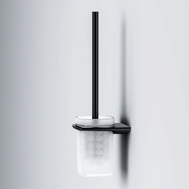 Ершик для унитаза AM.PM Inspire 2.0 A50A33422 со стеклянной настенной подставкой, черный