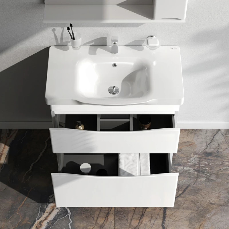 Тумба под раковину 80 AM.PM Like M80FSX0802WG напольная белый глянец