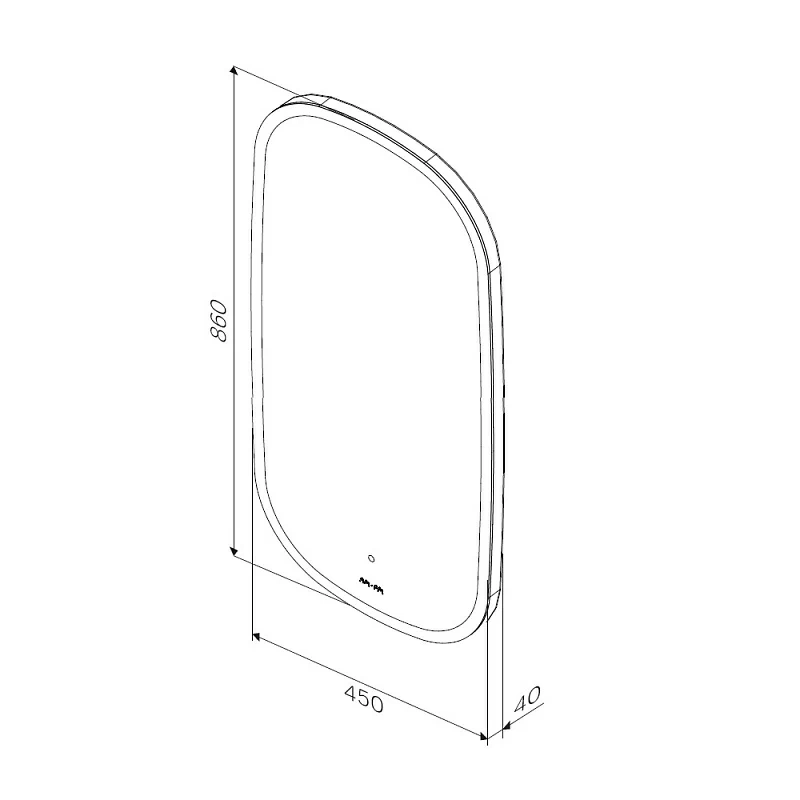 Зеркало с подсветкой в ванную закругленное 45 AM.PM Func M8FMOX0451WGH сенсорное