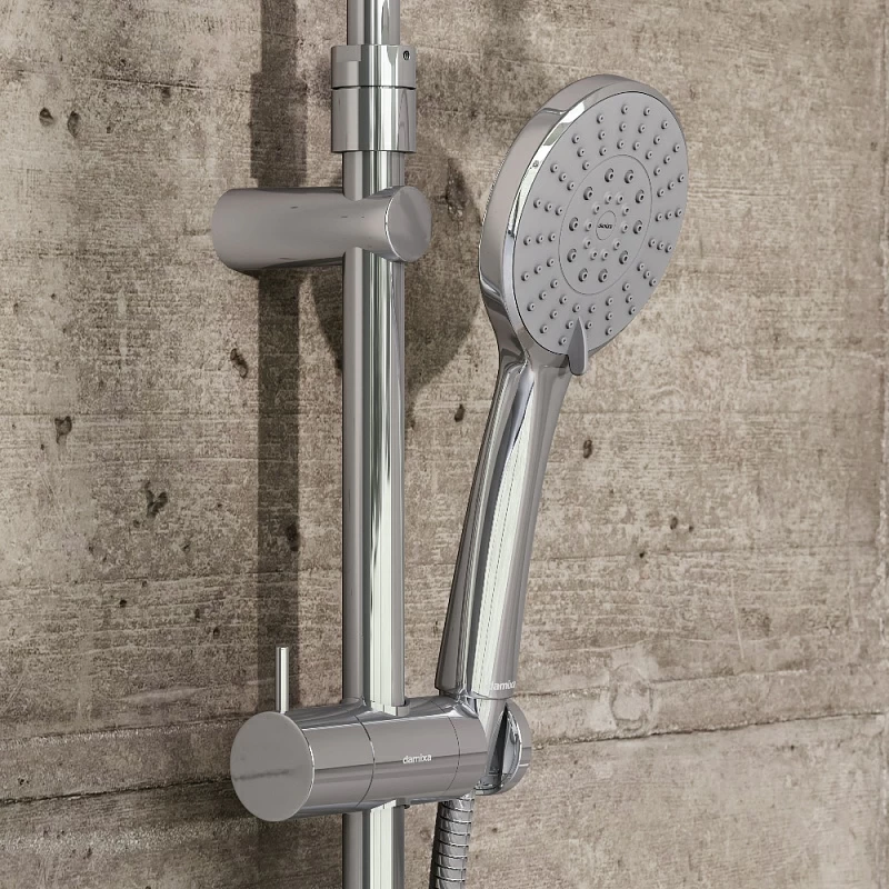 Душевая система Damixa Jupiter 977730000 стойка с тропическим душем, смесителем, изливом, хром