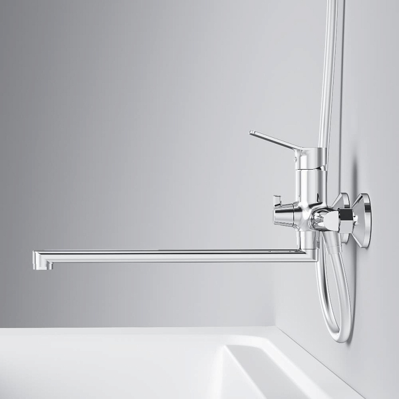 Смеситель для ванны и душа AM.PM X-Joy F85A90200 длинный излив, хром