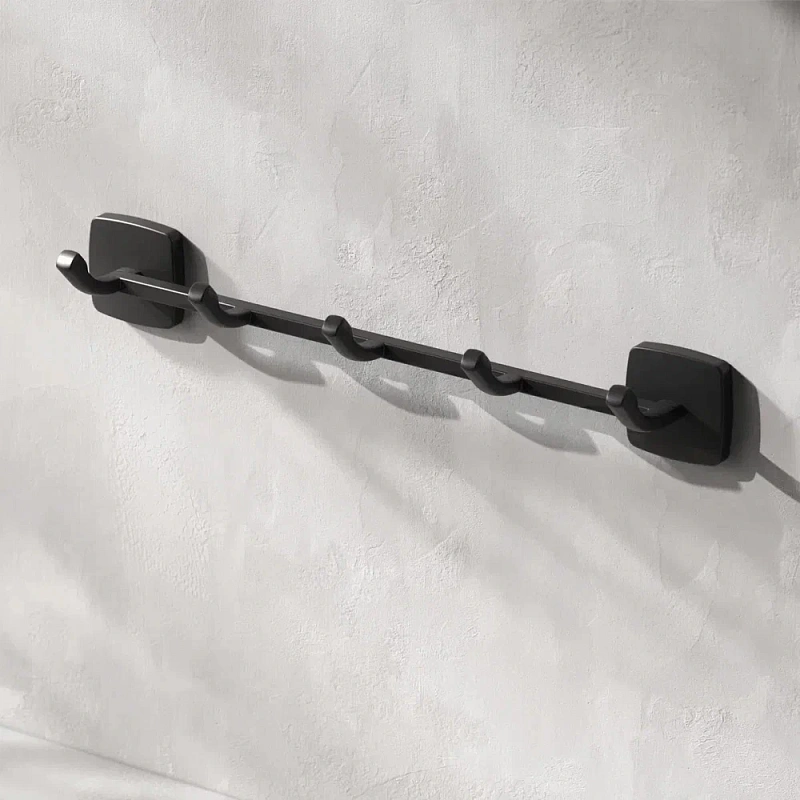 Крючки для полотенец AM.PM Gem A9035922 черный, 5 шт на планке