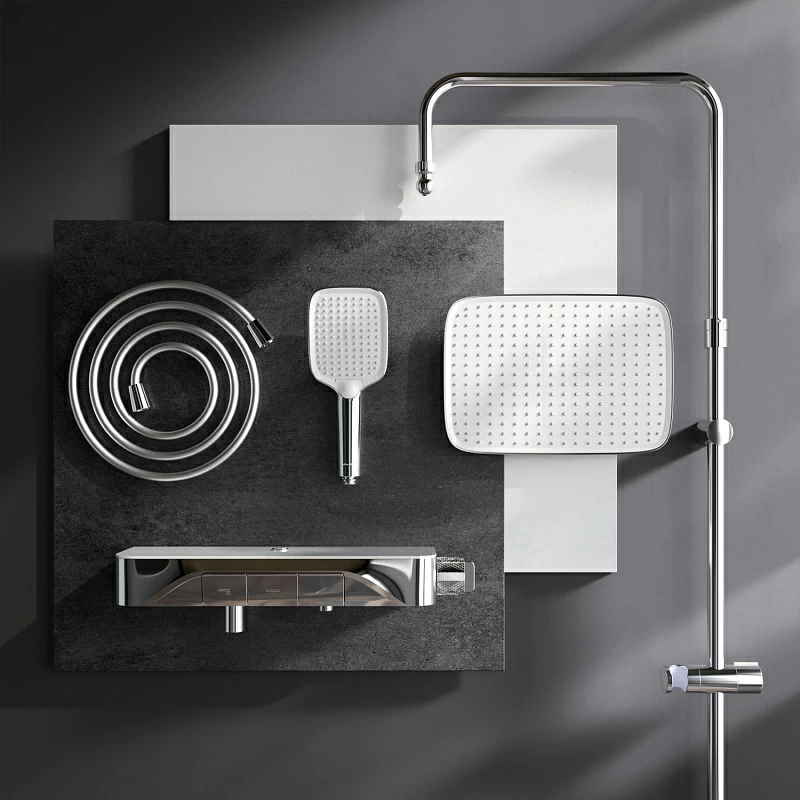 Душевая система AM.PM Func F078F700 стойка с тропическим душем, смесителем, изливом, хром