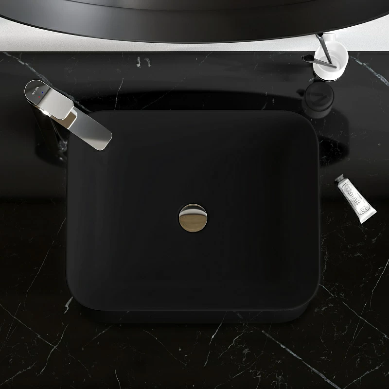 Раковина накладная 51 AM.PM Func M8FWCC10510BM черная матовая