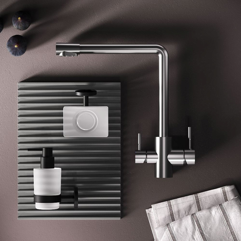 Смеситель для кухни AM.PM X-Joy S F85B05711 высокий, с каналом питьевой воды, сатин