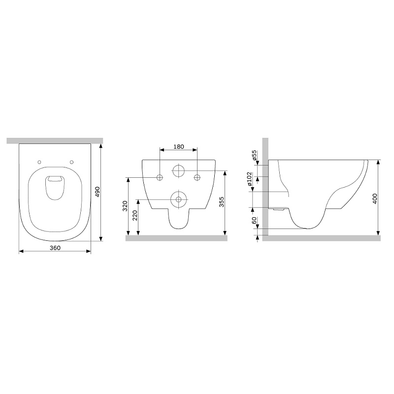 Унитаз подвесной AM.PM Above C9X1900SC торнадо безободковый с сиденьем микролифт, белый