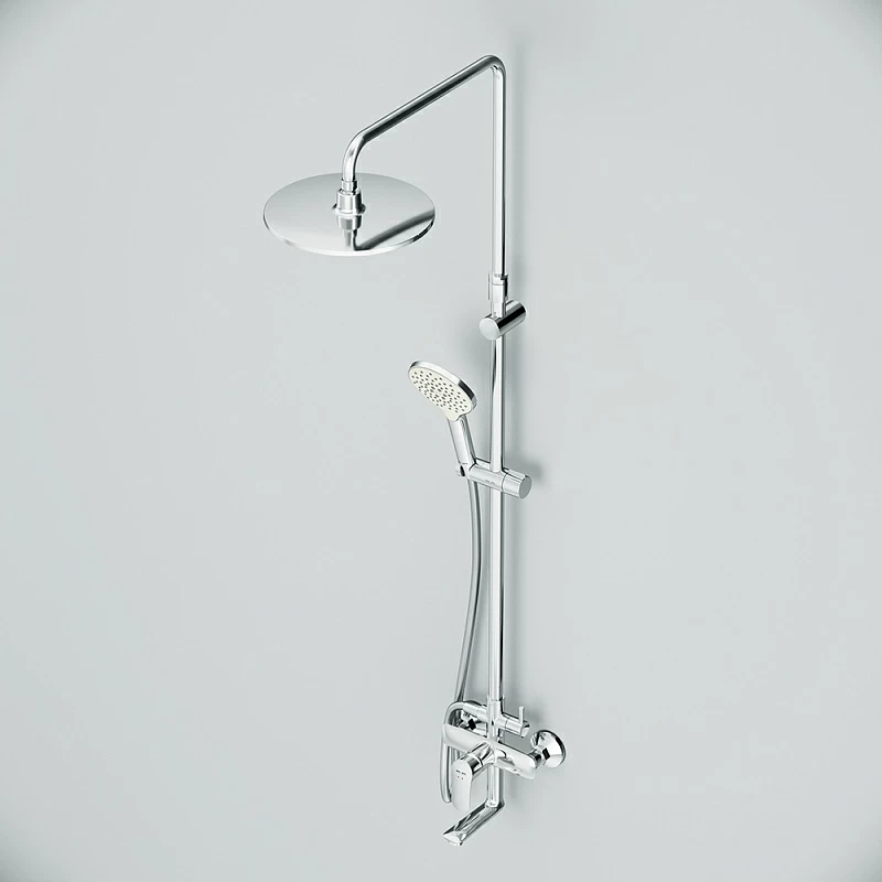 Душевая система AM.PM Like F0780964 стойка с тропическим душем, смесителем, изливом, хром