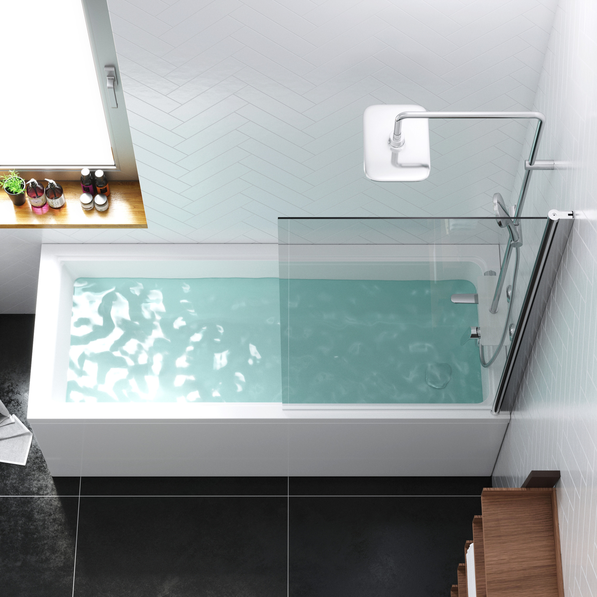 Душевая шторка на ванну 80х140 см Skyline DX35WBS-D080-140MT,